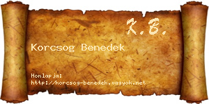 Korcsog Benedek névjegykártya